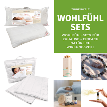 Wohlf&uuml;hl-Sets &ndash; Zirbe, Edelsteine...