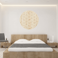 Wanddekorbild Zirbe Blume des Lebens Ø ca. 200cm