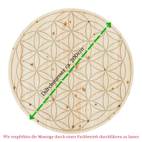 Wanddekorbild Zirbe Blume des Lebens Ø ca. 200cm