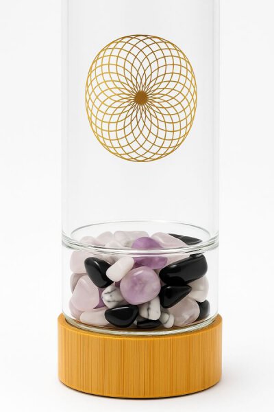 Wasserflasche mit Edelsteinmischung Vitalität