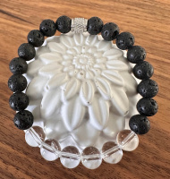 Lava Crystal Armband 8mm – Naturstein Armband mit...