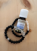 Lava Crystal Armband 6mm aus Lavastein und Bergkristall