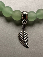 Armband AURORA VERDE Aventurin veredelt mit Feder Anhänger 6 mm (Größe wählbar)