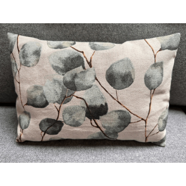 Zirbenkissen Motiv Eukalyptus - Baumwolle, ca.26x18 cm, Inlay wählbar