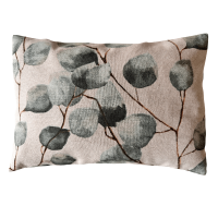 Zirbenkissen Motiv Eukalyptus - Baumwolle, ca.26x18 cm, Inlay Zirbenflocken