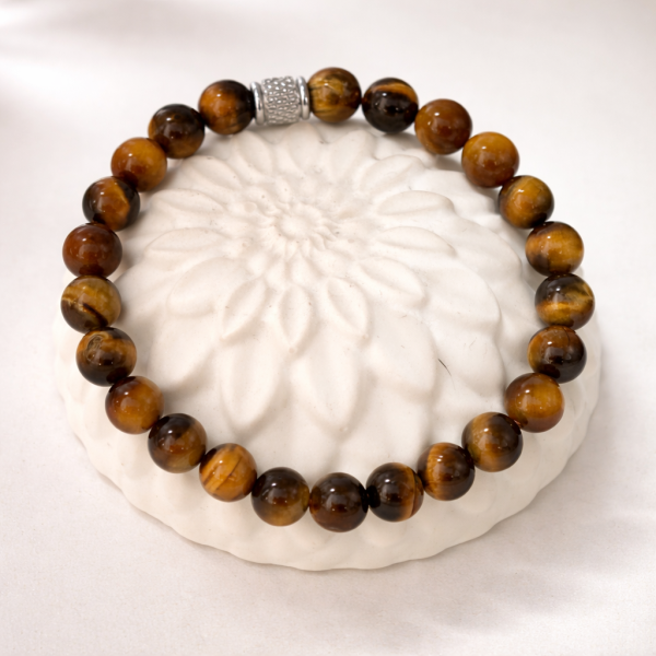 Armband Tigerauge 8 mm – Schutz, Stärke (Größe wählbar)