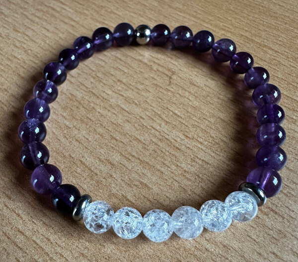 Bild Kombination Aventurin und Bergkristall mit Spacer und Abschlußperle