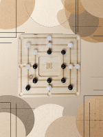 Mühlespiel aus Zirbenholz mit Obsidian &...