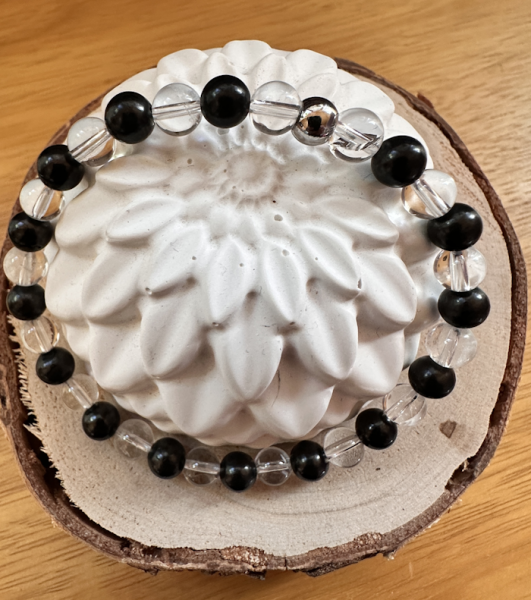 Armband Crystal Shield – Schungit & Bergkristall (Größe wählbar)