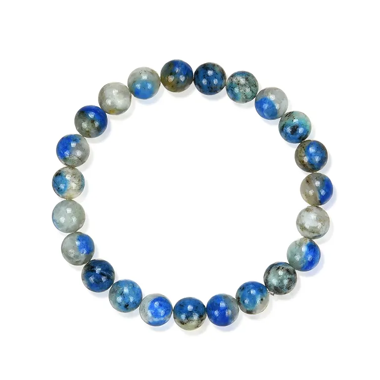 K2 Armband 8mm aus Azurit und Malachit in Gneis Edelsteinarmband