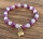 Rubinherz Edelsteinarmband aus Rubin und Rosenquarz mit goldenem Herzanhänger