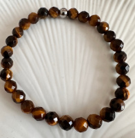 Facettierte Tigerauge Edelsteinperlen 6 mm mit...