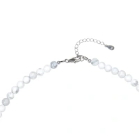 Magnesit Halskette mit 6 mm Kugeln und 925 Silber Verschluss