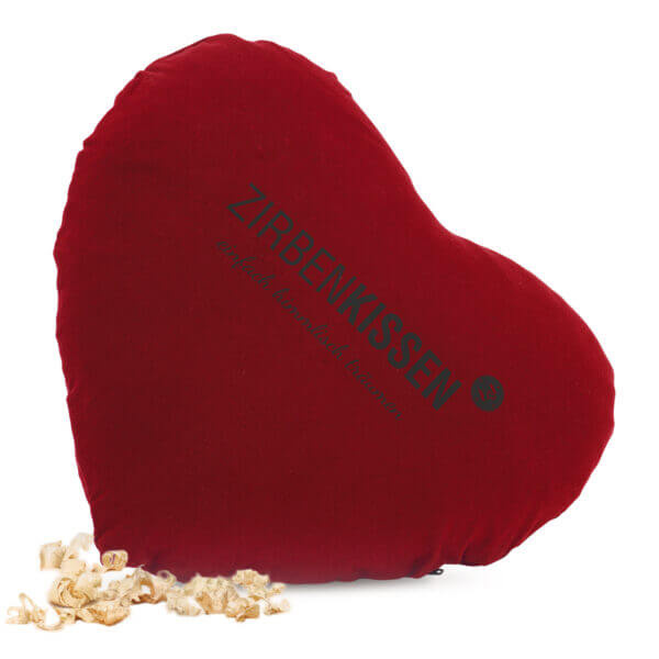 Zirbenherzkissen rot